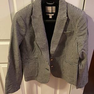 BR black and white houndstooth blazer